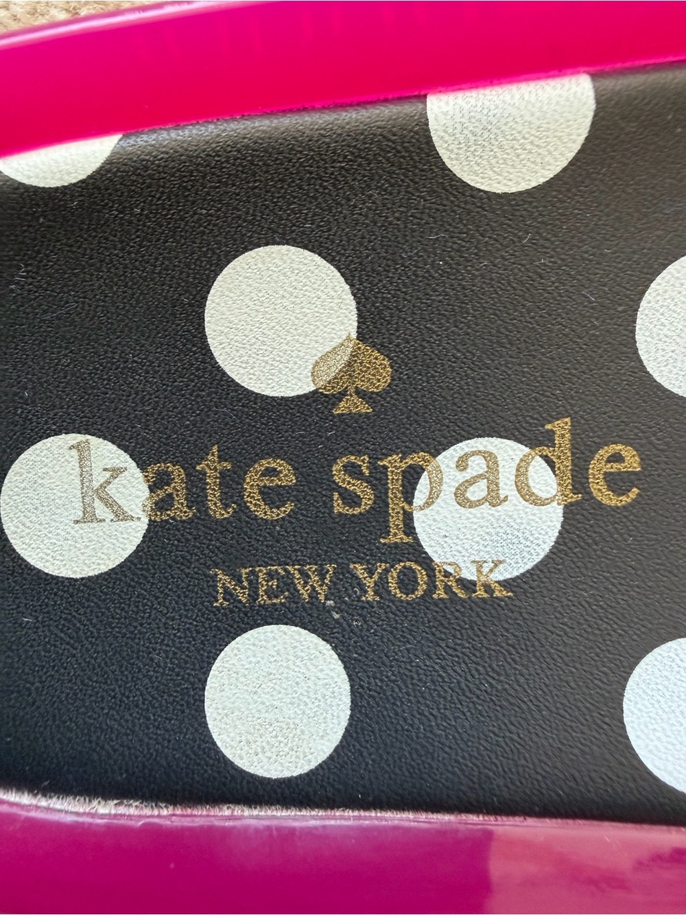 kate spade fuchsia camellia polka dot slide sandals - Picture 8 of 8
